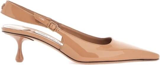 Jimmy Choo Lakleren Slingback Decollete Hakken Beige Dames