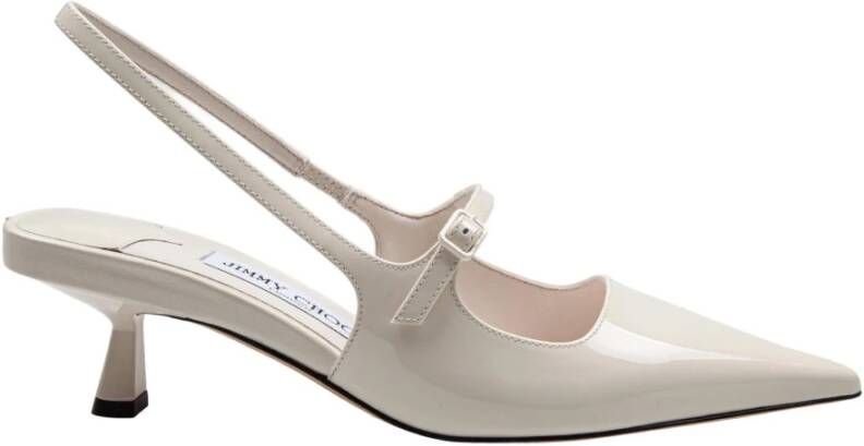 Jimmy Choo Witte Leren Lage Hak Décolleté White Dames