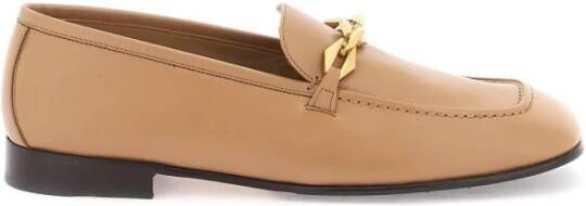 Jimmy Choo Leren Mocassins met Kettingversiering Brown Dames