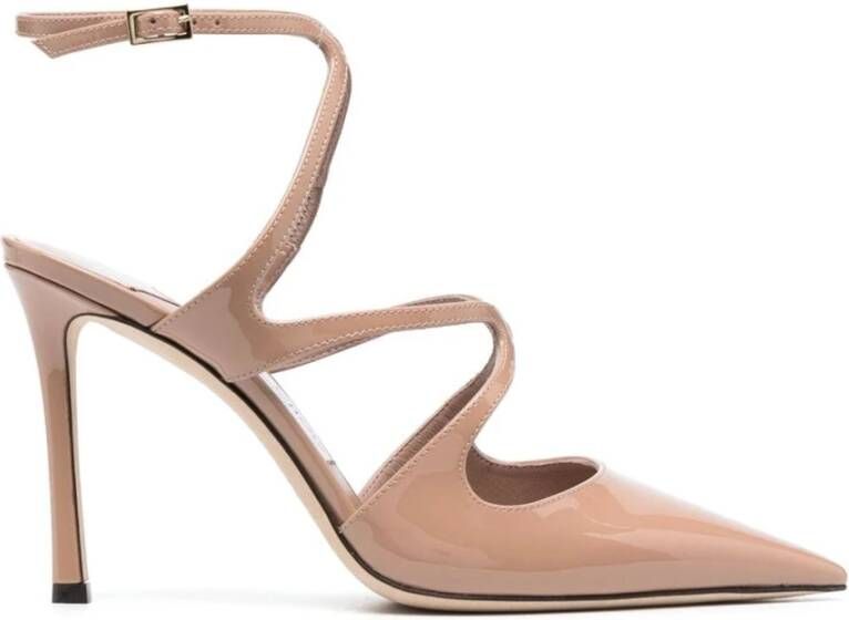 Jimmy Choo Beige Leren Pumps met puntige neus Beige Dames