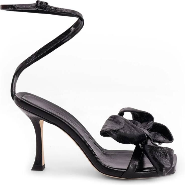 Jimmy Choo Leren Sandalen met Strikdetail Black Dames