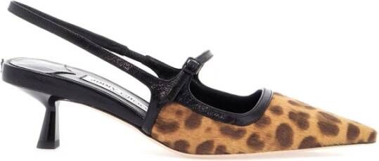 Jimmy Choo Luipaardprint Leren Pumps met Puntige Neus Black Dames