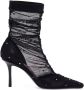 Jimmy Choo Mesh Enkellaarzen met Strass Black Dames - Thumbnail 1