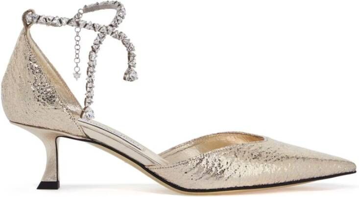 Jimmy Choo Metallic Crinkled Leren Décolleté Yellow Dames