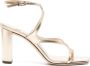 Jimmy Choo Metallic Crossover Strap Hak Sandalen Yellow Dames - Thumbnail 1