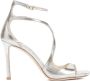 Jimmy Choo Metallic Leren Sandalen Grijs Champagne Gray Dames - Thumbnail 1