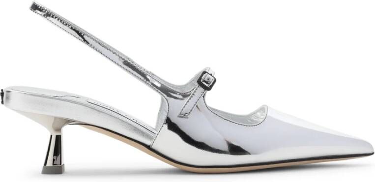 Jimmy Choo Metallic Pantoffels voor Vrouwen Gray Dames