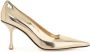 Jimmy Choo Metallic puntige neus pumps met Drop Heel Yellow Dames - Thumbnail 1