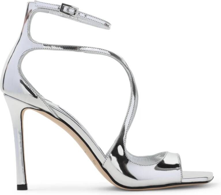 Jimmy Choo Grijze Leren Sandalen met Verstelbare Band Gray Dames