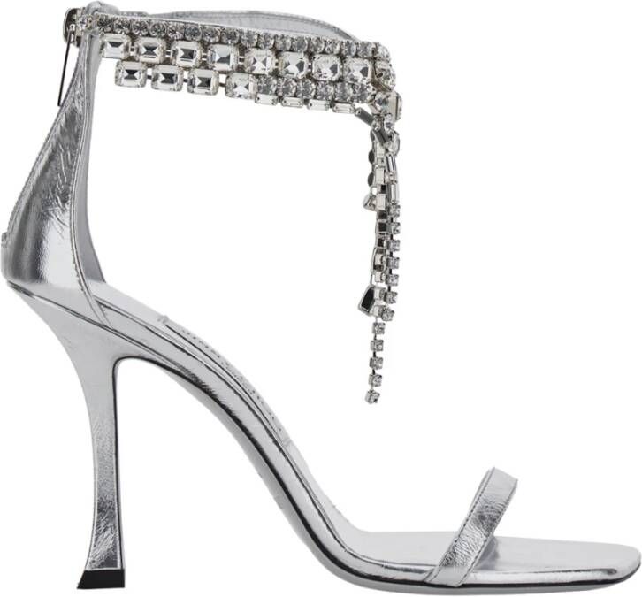 Jimmy Choo Kristalversierde Stiletto Hak Schoenen Gray Dames