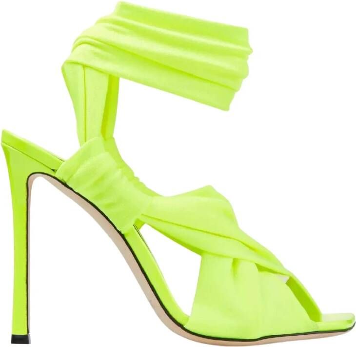 Jimmy Choo Neoma Groene Neon Stiletto Sandalen Green Dames