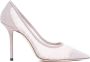 Jimmy Choo Nude Mesh Detail Stiletto Pumps Beige Dames - Thumbnail 1