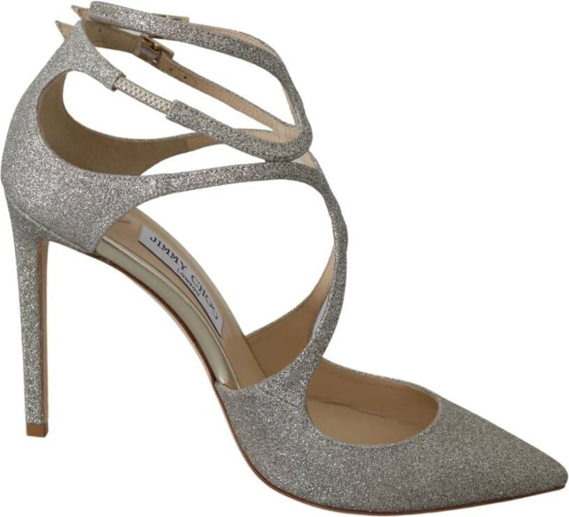 Jimmy Choo Platinum Ice Lancer Leren Pumps Gray Dames