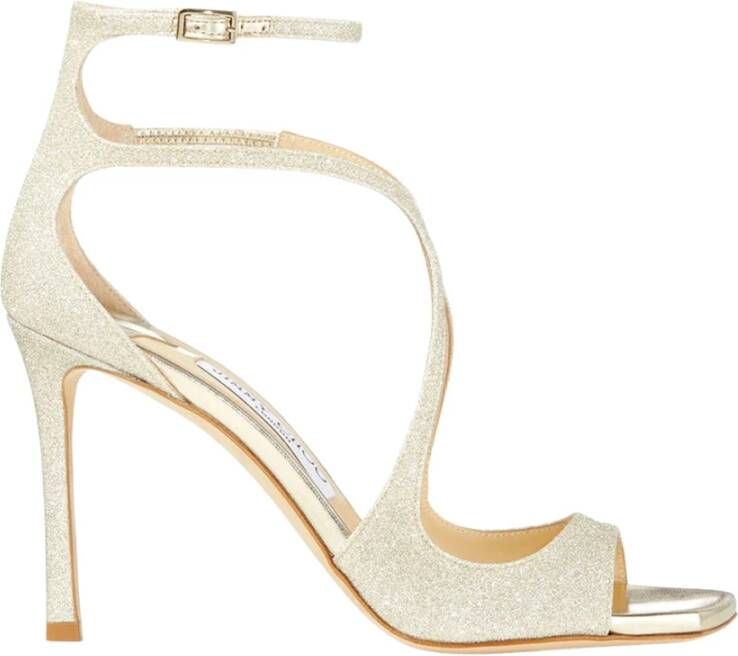 Jimmy Choo Sandalen met Glitterpoeder en Verfijnde Bandjes White Dames