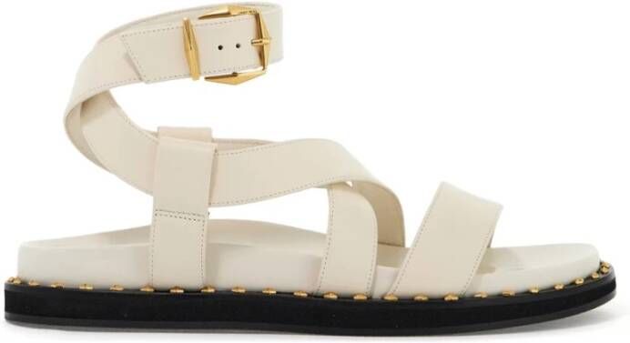 Jimmy Choo Platte sandalen met kruisbanden White Dames