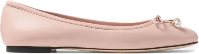 Jimmy Choo Poeder Roze Strik Platte Schoenen Pink Dames