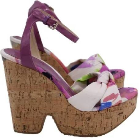 Jimmy Choo Pre-owned Canvas heels Purple Dames