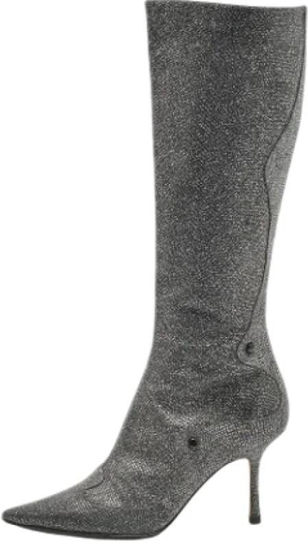 Jimmy Choo Pre-owned Fabric boots Gray Dames