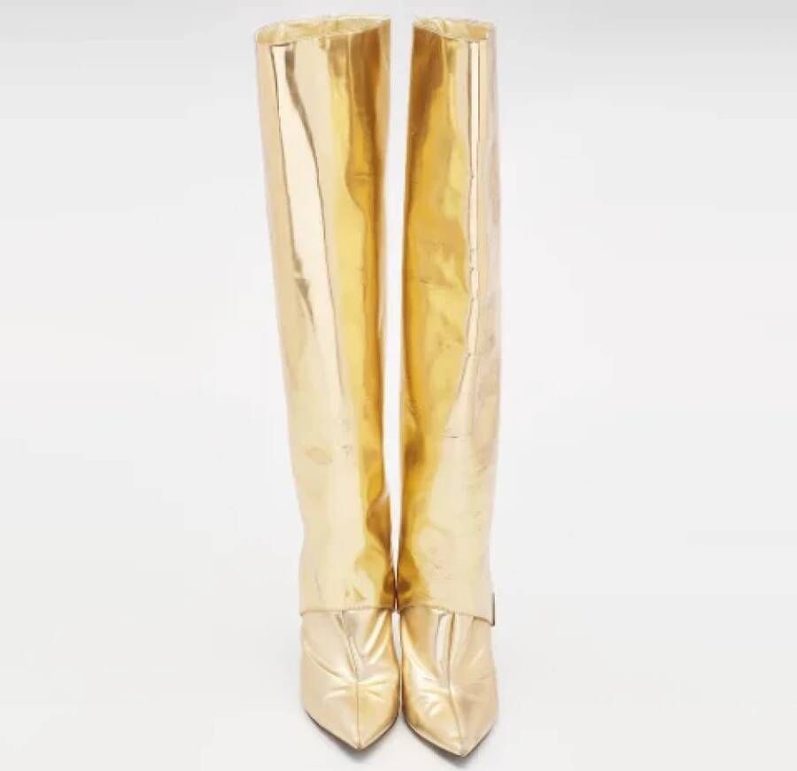 Jimmy Choo Pre-owned Fabric boots Yellow Dames