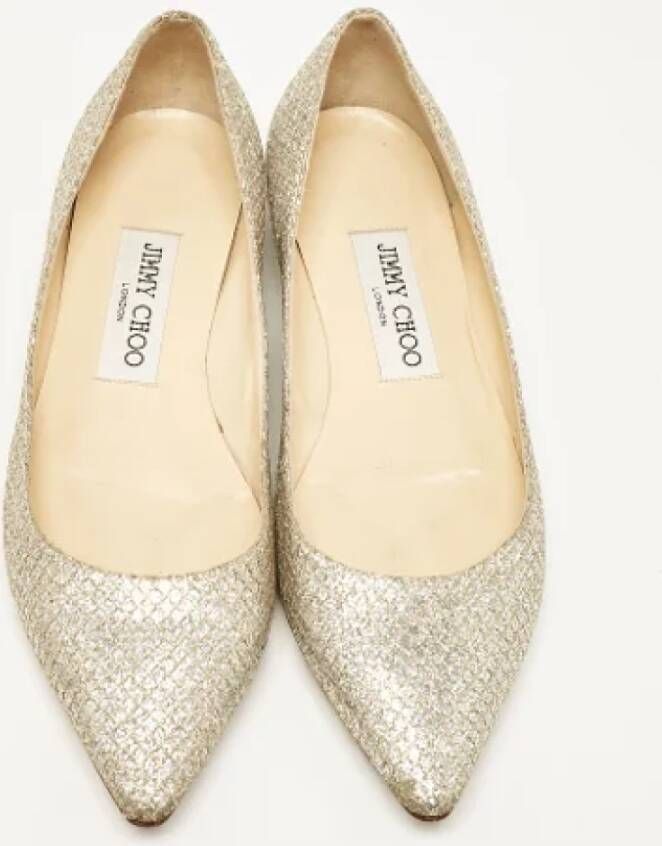 Jimmy Choo Pre-owned Fabric flats Gray Dames