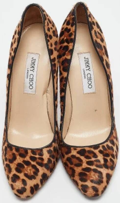 Jimmy Choo Pre-owned Fabric heels Brown Dames