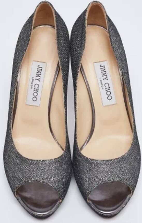 Jimmy Choo Pre-owned Fabric heels Gray Dames