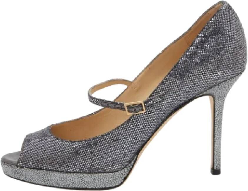 Jimmy Choo Pre-owned Fabric heels Gray Dames