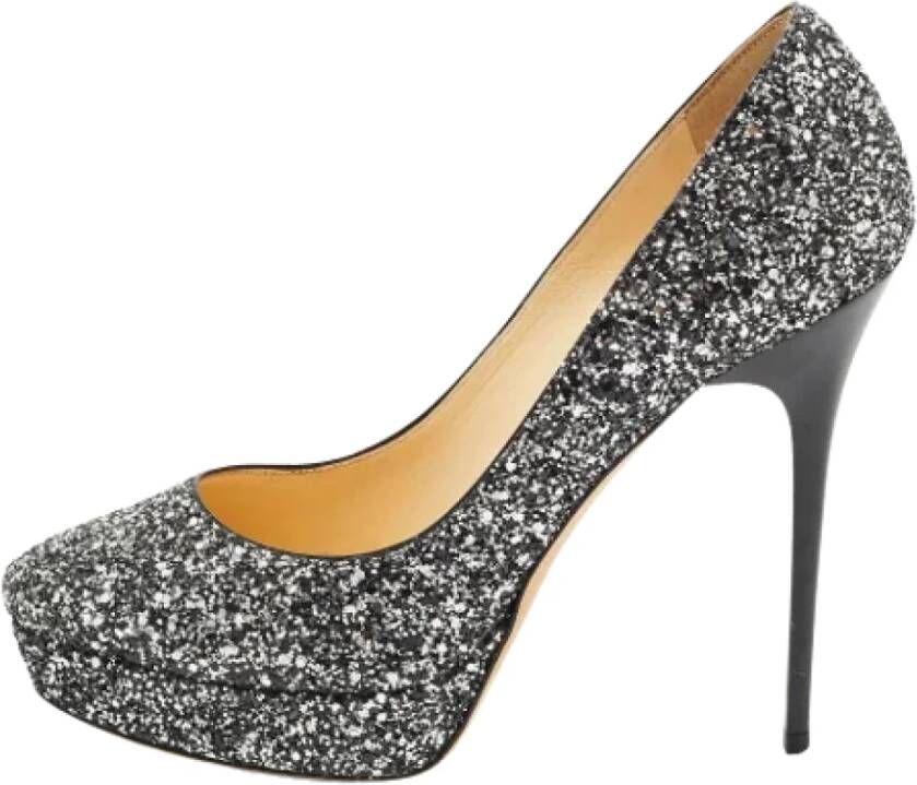 Jimmy Choo Pre-owned Fabric heels Gray Dames