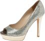 Jimmy Choo Pre-owned Fabric heels Gray Dames - Thumbnail 1