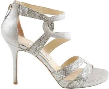 Jimmy Choo Pre-owned Fabric heels Gray Dames