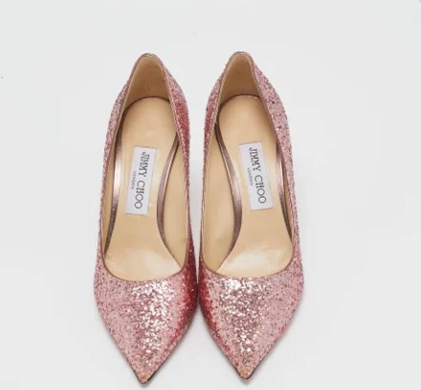 Jimmy Choo Pre-owned Fabric heels Pink Dames