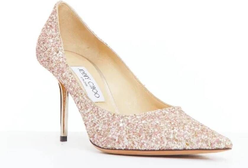 Jimmy Choo Pre-owned Fabric heels Pink Dames