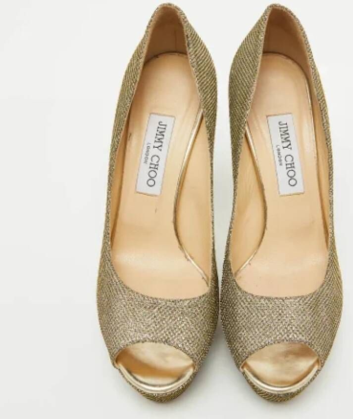 Jimmy Choo Pre-owned Fabric heels Yellow Dames