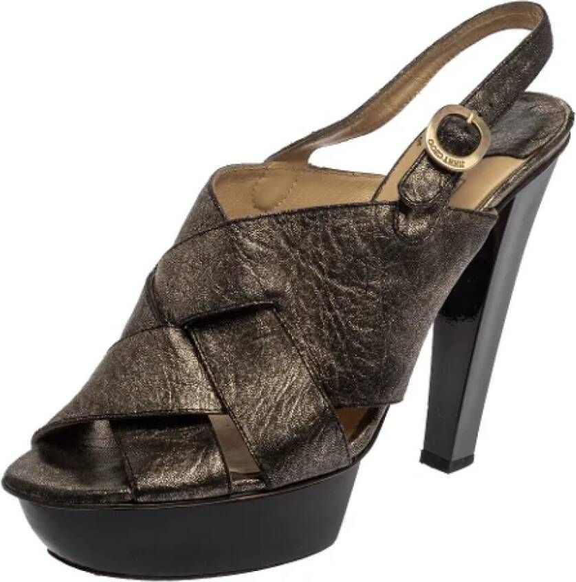 Jimmy Choo Pre-owned Fabric sandals Black Dames