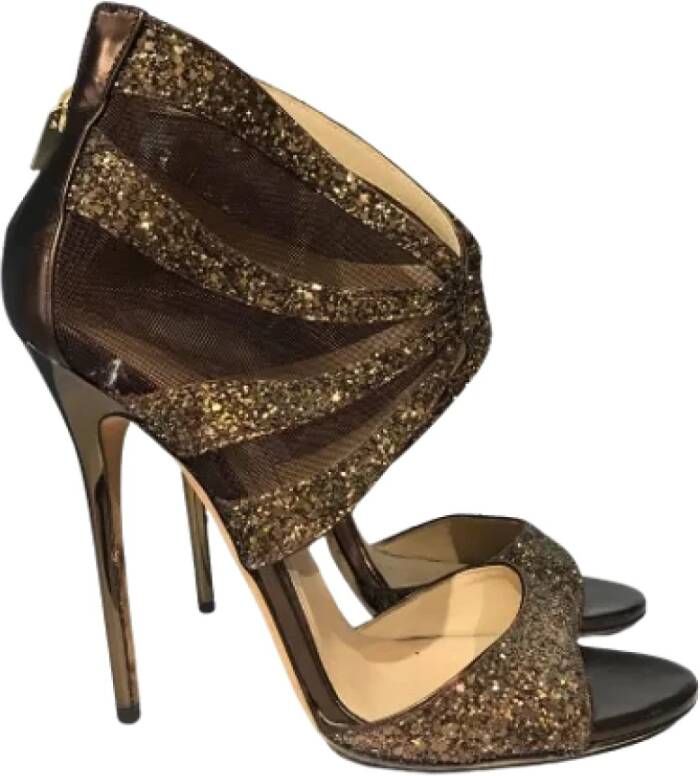 Jimmy Choo Pre-owned Fabric sandals Brown Dames