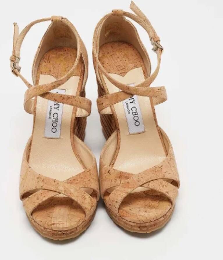 Jimmy Choo Pre-owned Fabric sandals Brown Dames