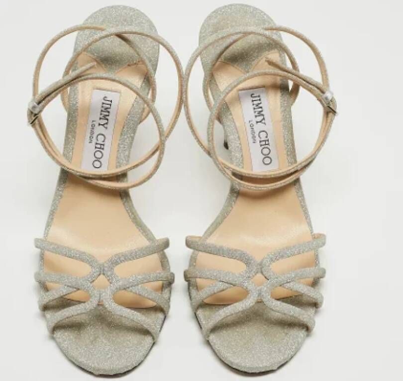 Jimmy Choo Pre-owned Fabric sandals Gray Dames