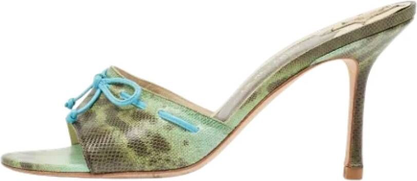 Jimmy Choo Pre-owned Fabric sandals Green Dames