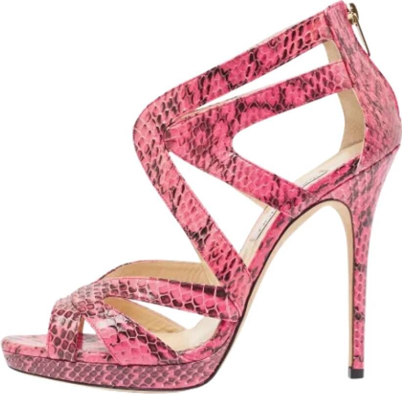 Jimmy Choo Pre-owned Fabric sandals Pink Dames