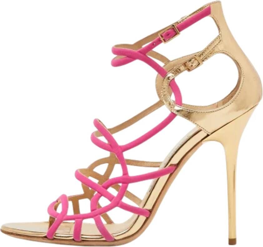 Jimmy Choo Pre-owned Fabric sandals Pink Dames