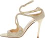 Jimmy Choo Pre-owned Fabric sandals Yellow Dames - Thumbnail 1