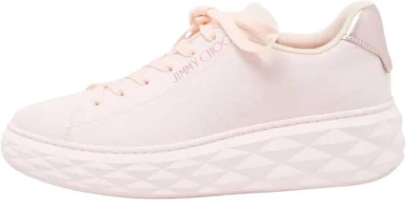 Jimmy Choo Pre-owned Fabric sneakers Pink Dames