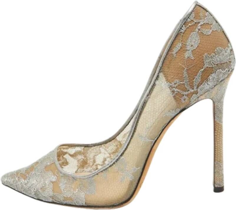 Jimmy Choo Pre-owned Lace heels Gray Dames