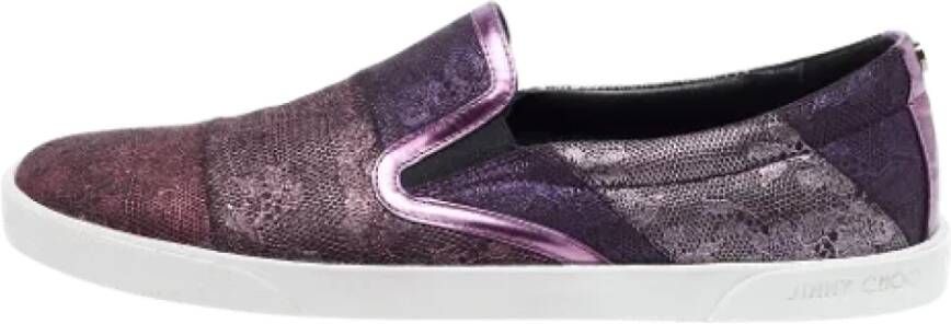 Jimmy Choo Pre-owned Lace sneakers Purple Dames