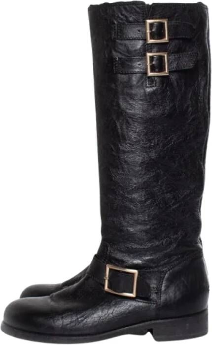 Jimmy Choo Pre-owned Leather boots Black Dames