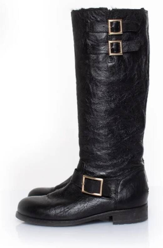 Jimmy Choo Pre-owned Leather boots Black Dames