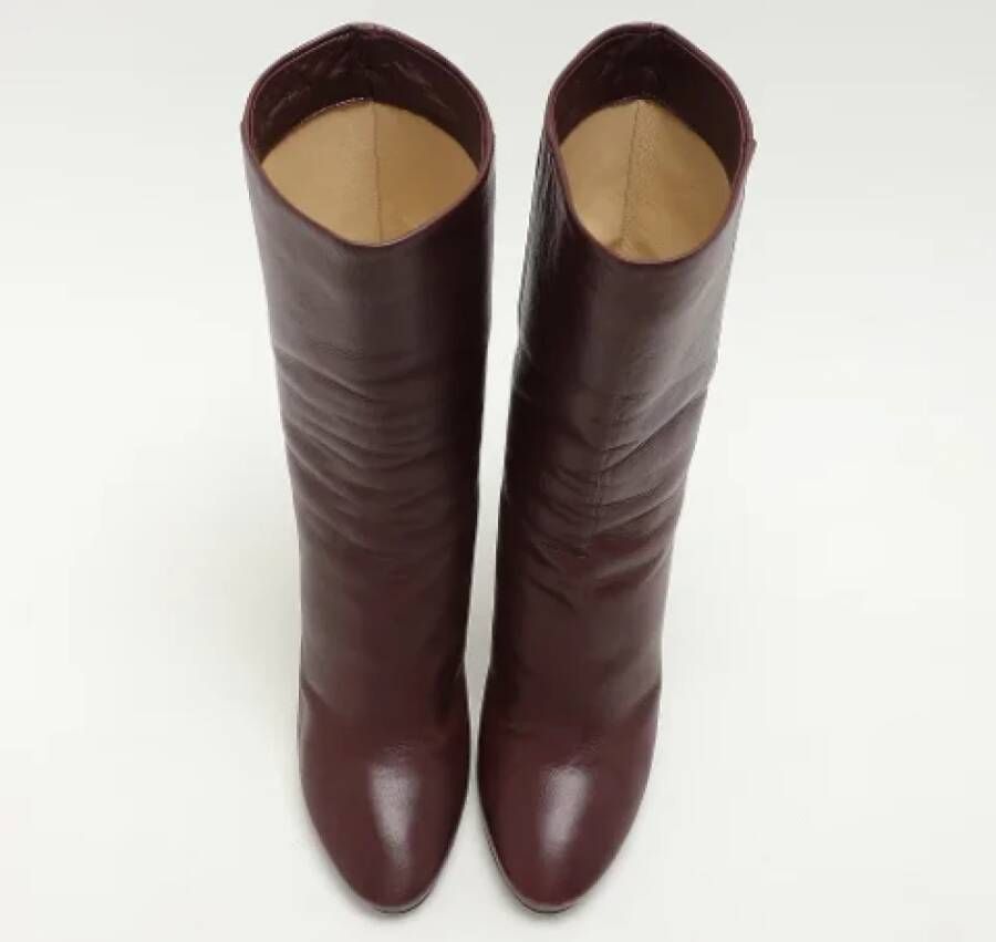 Jimmy Choo Pre-owned Leather boots Red Dames