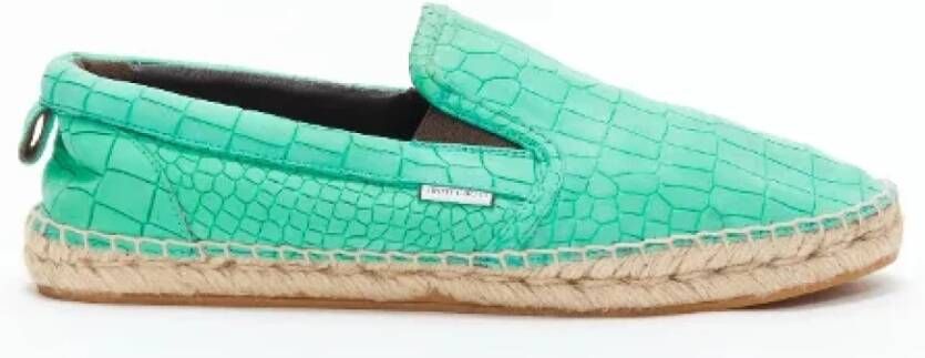 Jimmy Choo Pre-owned Leather espadrilles Green Dames