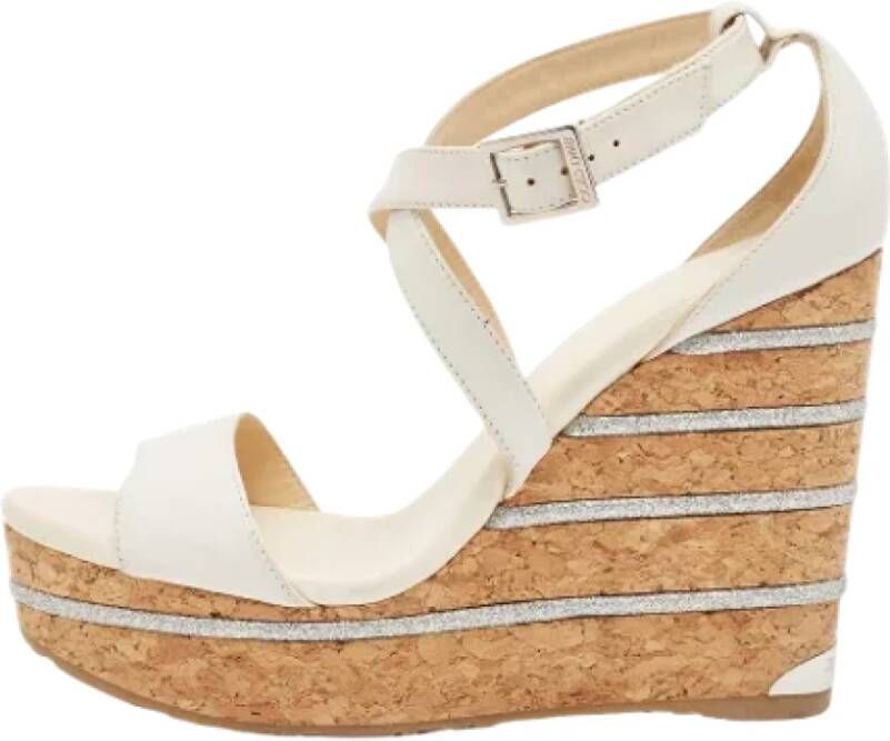 Jimmy Choo Pre-owned Leather espadrilles White Dames