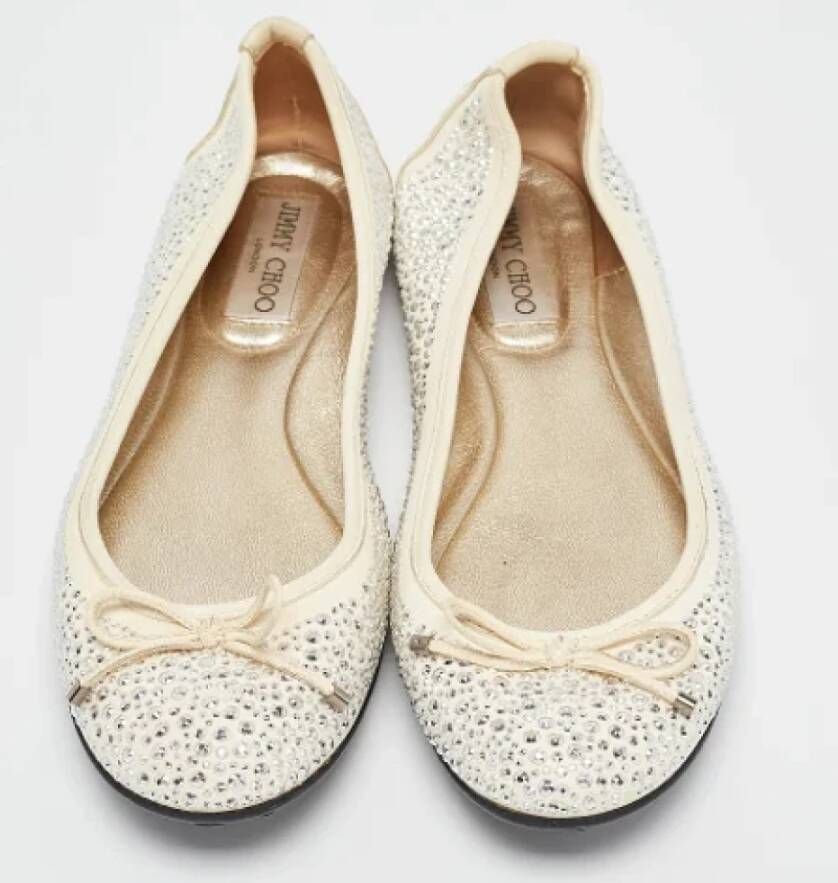 Jimmy Choo Pre-owned Leather flats Beige Dames